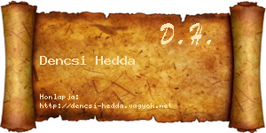 Dencsi Hedda névjegykártya